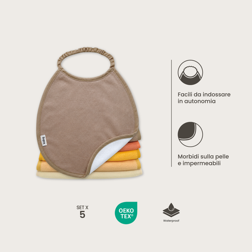 Lätzchen mit Gummibund – 5er-Set